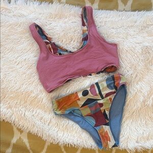 Nani 4-way Reversible Scoop Bikini Top + Bottoms - small